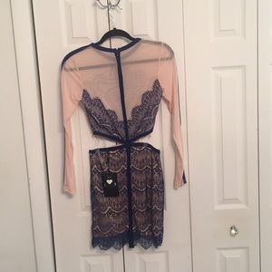 Missguided Blue Lace Dress